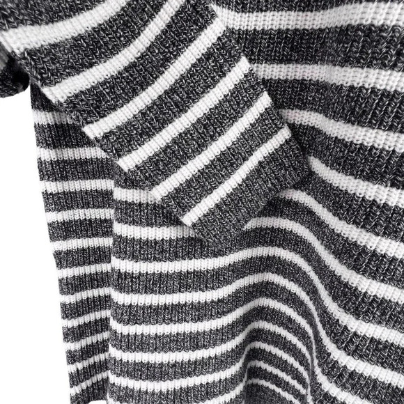 ZARA Man Men's Striped Knit Cotton Sweater Size L Large White & Gray - Picture 4 of 6